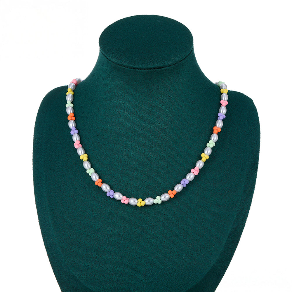 Pozlátený Zliatinový Náhrdelník s Sklenená perla 8 