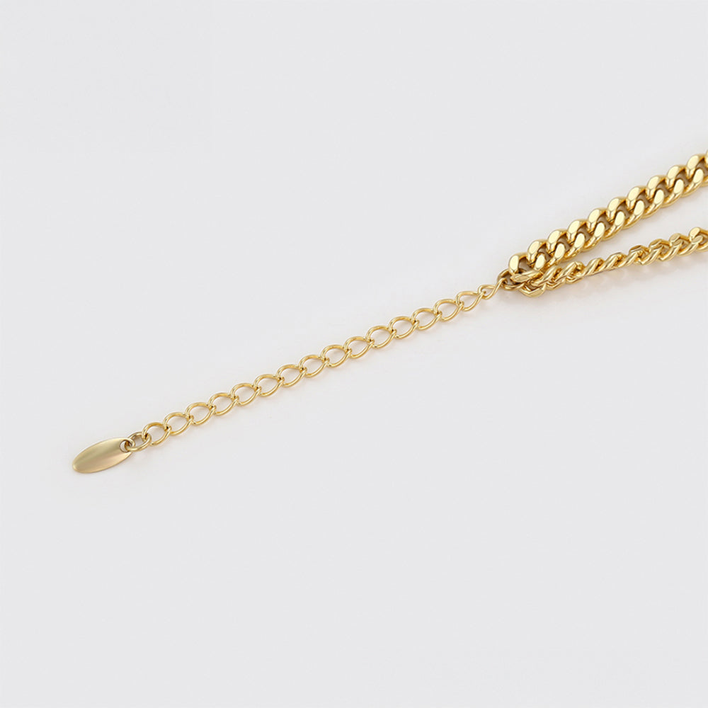 Pozlátený Zliatinový Náhrdelník s Červeným Emporia® Krištáľom a so Zeleným Emporia® Krištáľom 5 