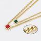 Pozlátený Zliatinový Náhrdelník s Červeným Emporia® Krištáľom a so Zeleným Emporia® Krištáľom
