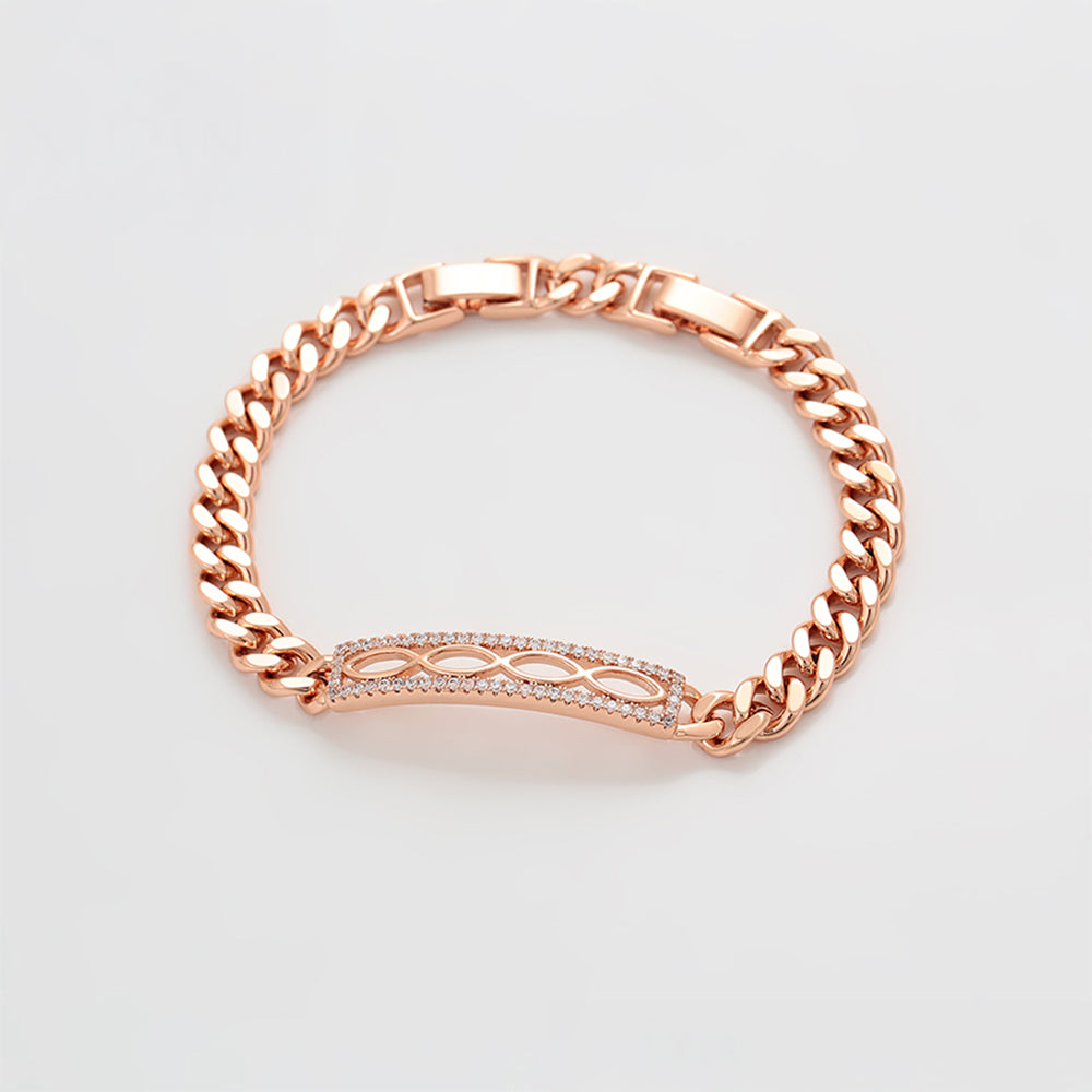 Pozlátený Zliatinový Náramok s Bielym Emporia® Krištáľom