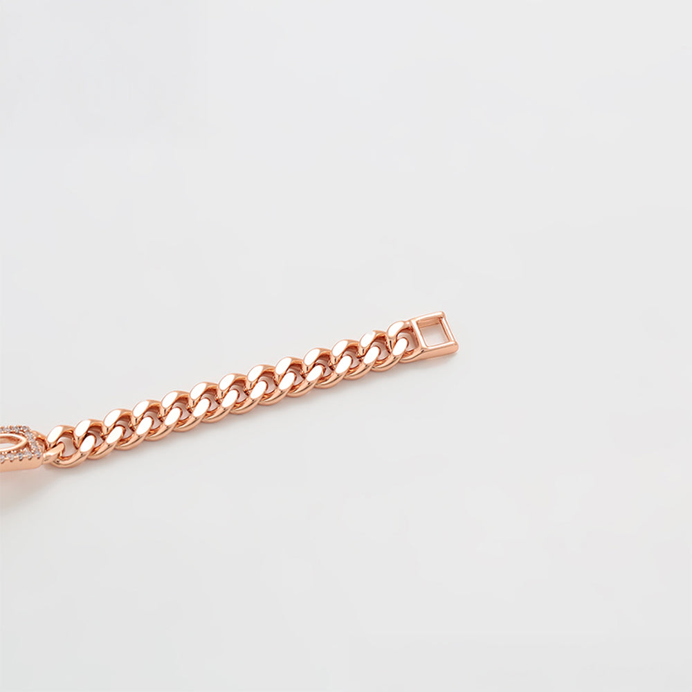 Pozlátený Zliatinový Náramok s Bielym Emporia® Krištáľom