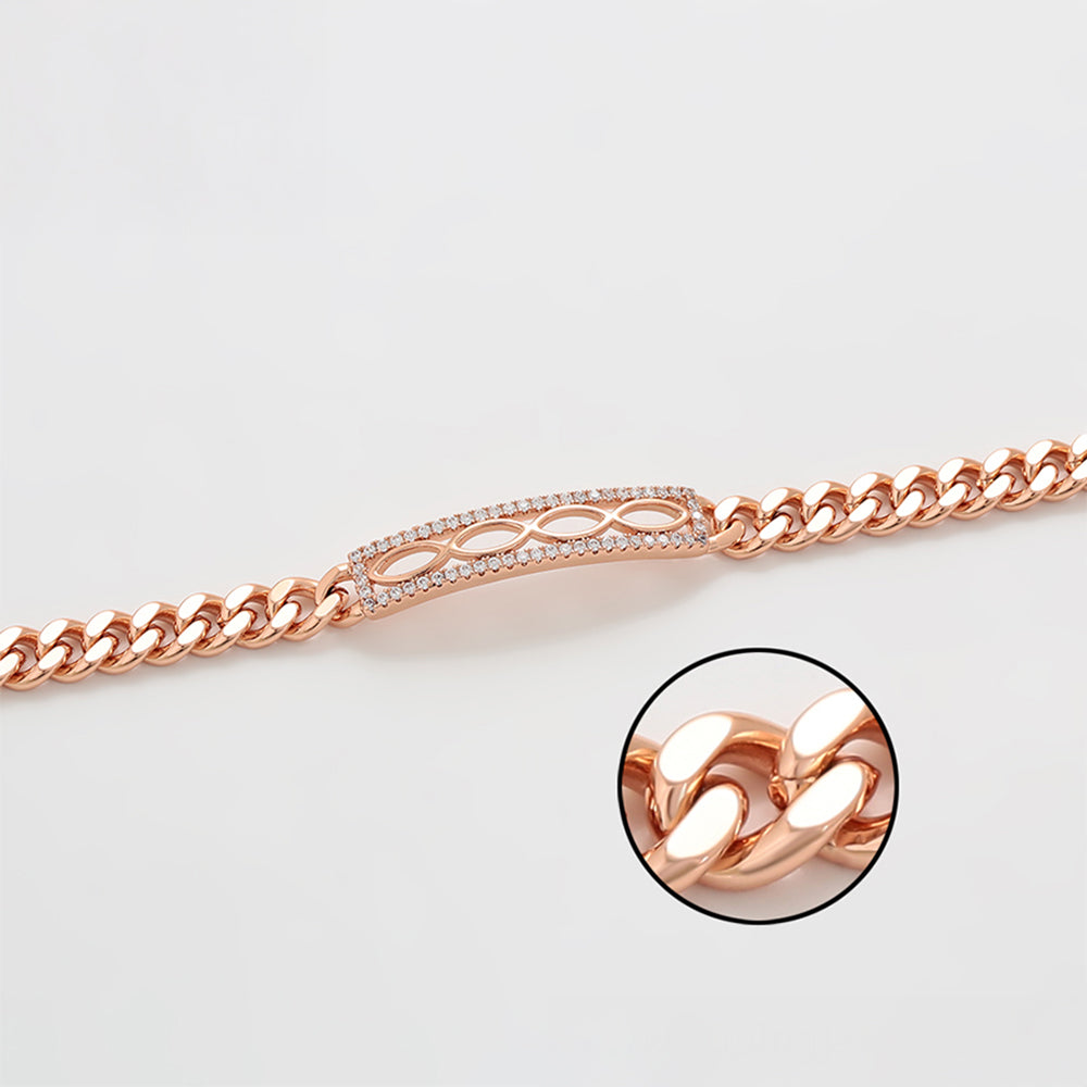 Pozlátený Zliatinový Náramok s Bielym Emporia® Krištáľom 1 