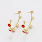 Pozlátené Zliatinové Náušnice s Červeným Emporia® Krištáľom