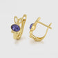 Pozlátené Zliatinové Náušnice s Fialovým Emporia® Krištáľom