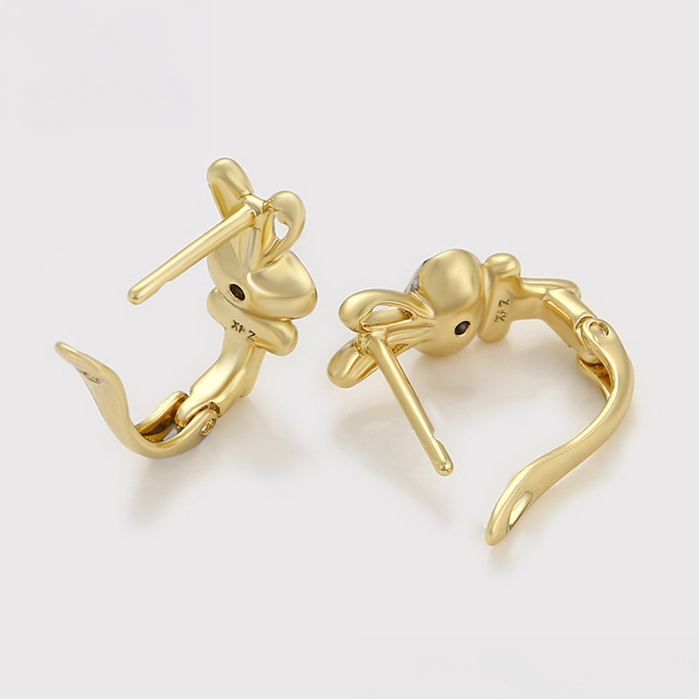 Pozlátené Zliatinové Náušnice s Fialovým Emporia® Krištáľom