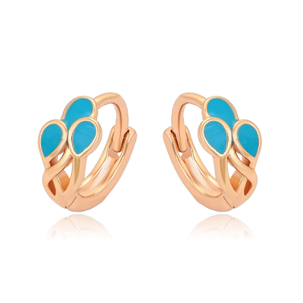 Pozlátené Zliatinové Náušnice s Modrým Emporia® Krištáľom