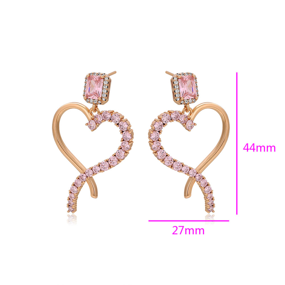 Pozlátené Zliatinové Náušnice s Ružovým Emporia® Krištáľom