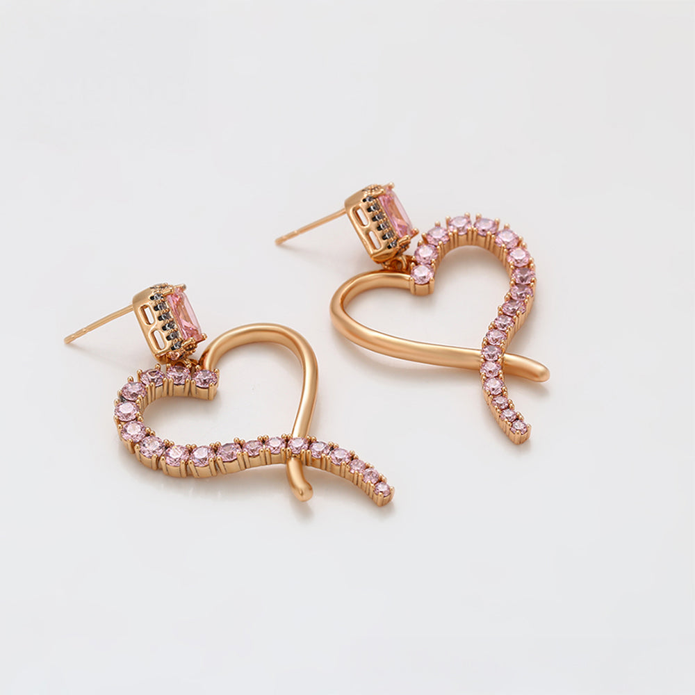 Pozlátené Zliatinové Náušnice s Ružovým Emporia® Krištáľom 4 