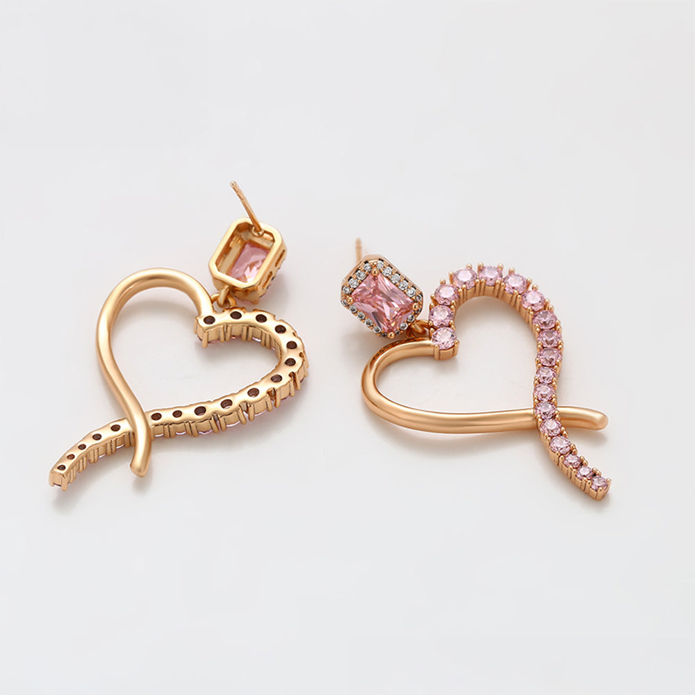 Pozlátené Zliatinové Náušnice s Ružovým Emporia® Krištáľom 5 