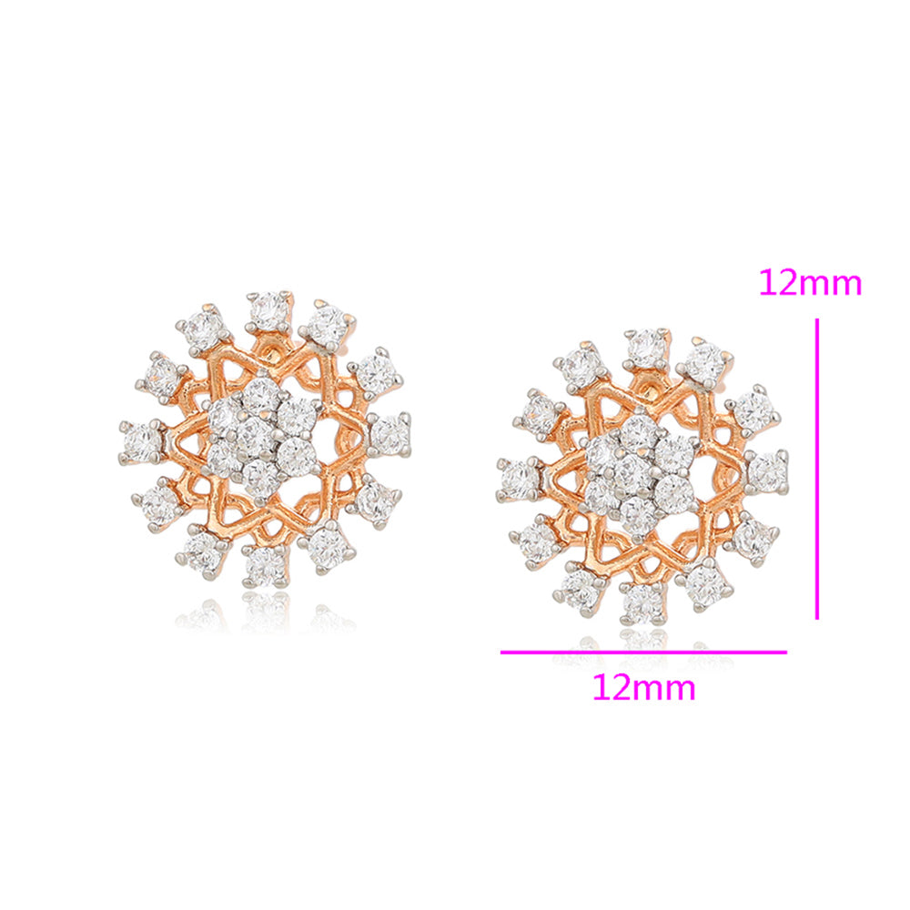 Pozlátené Zliatinové Náušnice s Bielym Emporia® Krištáľom 2 