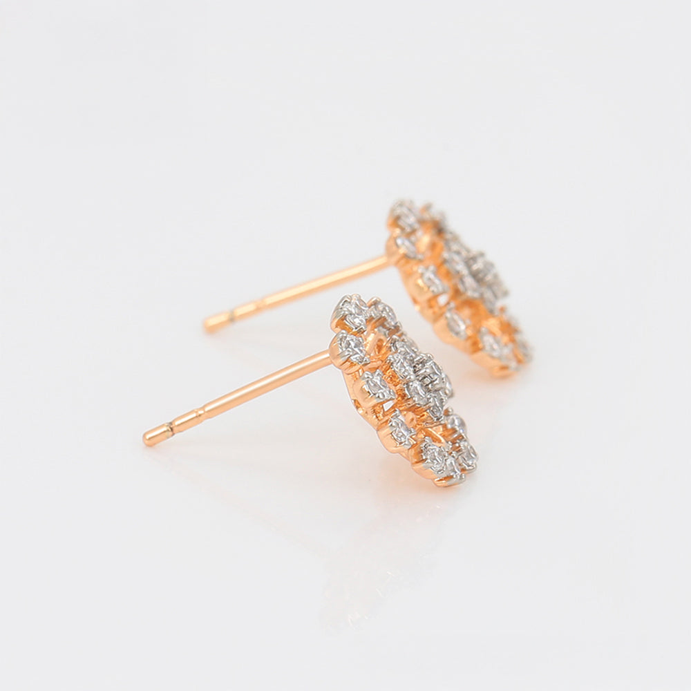 Pozlátené Zliatinové Náušnice s Bielym Emporia® Krištáľom 3 