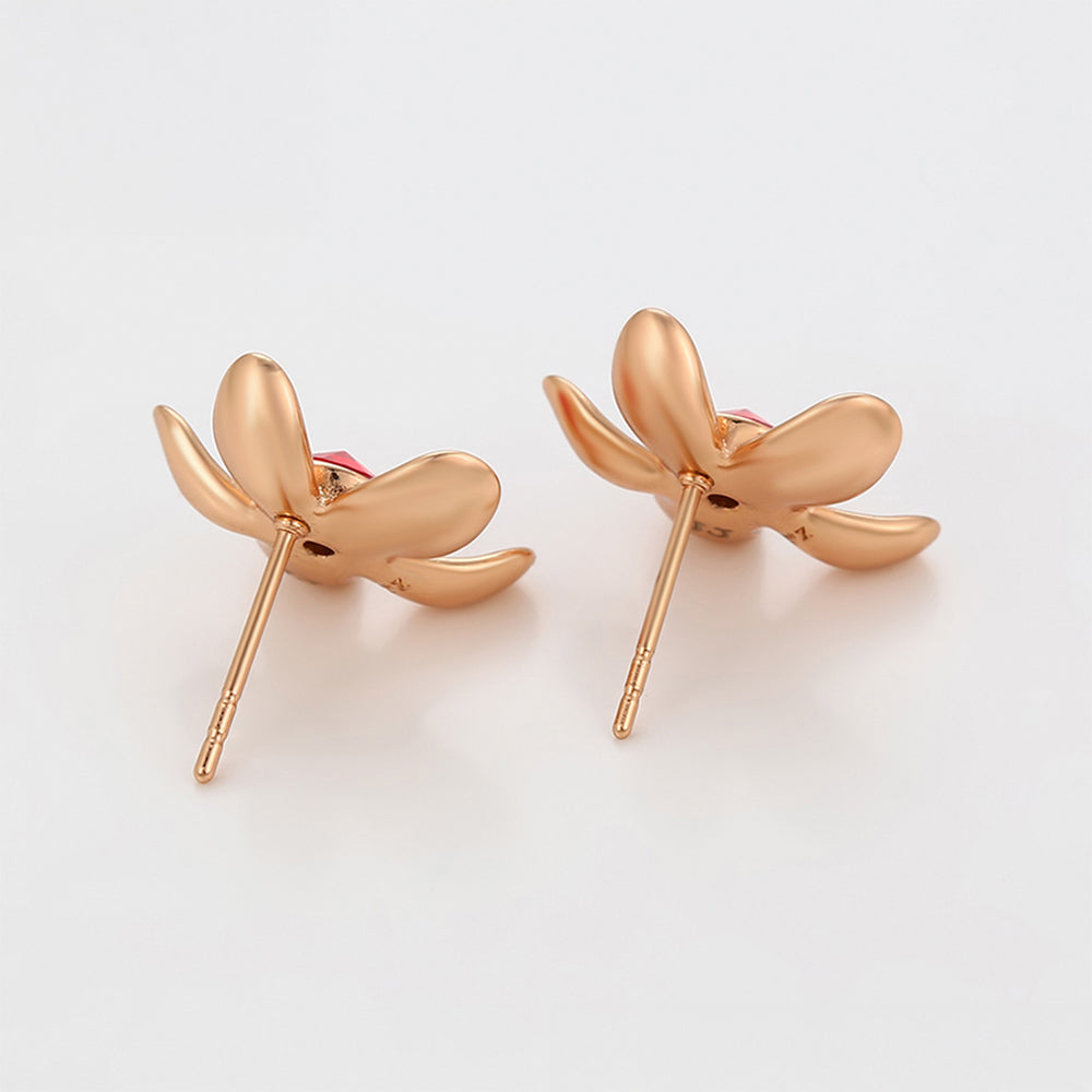 Pozlátené Zliatinové Náušnice s Červeným Emporia® Krištáľom