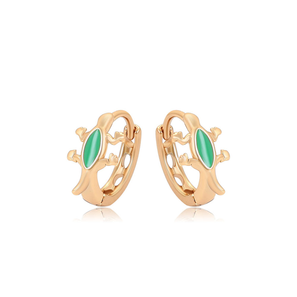 Pozlátené Zliatinové Náušnice s so Zeleným Emporia® Krištáľom