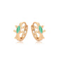 Pozlátené Zliatinové Náušnice s so Zeleným Emporia® Krištáľom