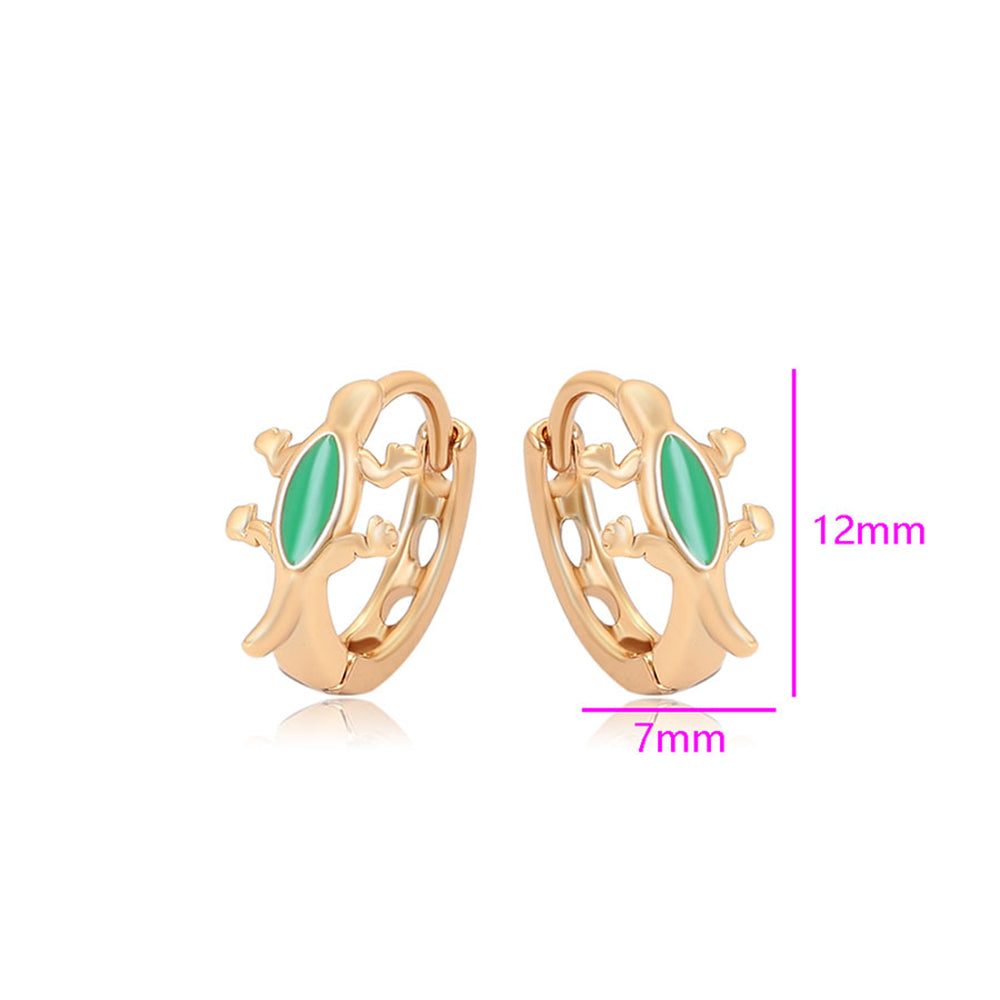 Pozlátené Zliatinové Náušnice s so Zeleným Emporia® Krištáľom 2 