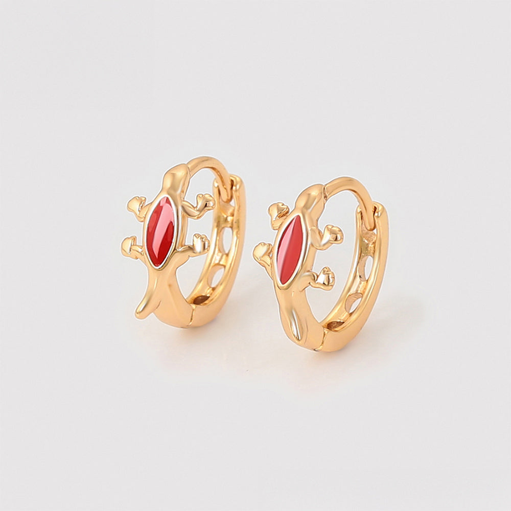 Pozlátené Zliatinové Náušnice s Červeným Emporia® Krištáľom 1 