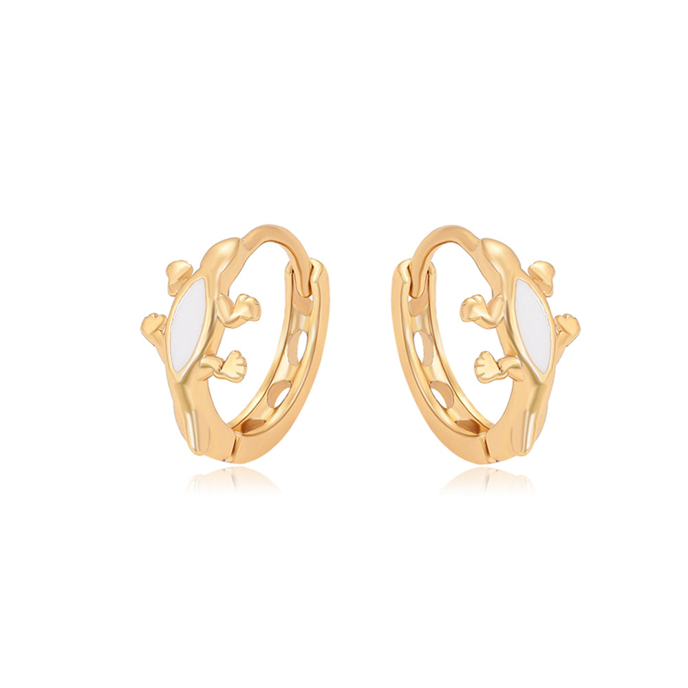 Pozlátené Zliatinové Náušnice s Bielym Emporia® Krištáľom