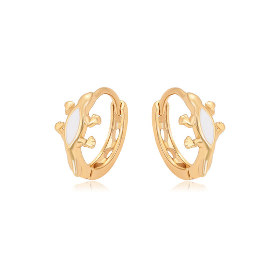 Pozlátené Zliatinové Náušnice s Bielym Emporia® Krištáľom