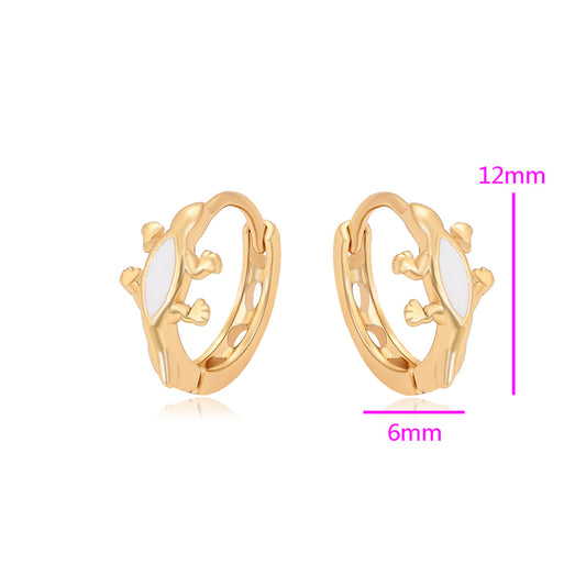 Pozlátené Zliatinové Náušnice s Bielym Emporia® Krištáľom