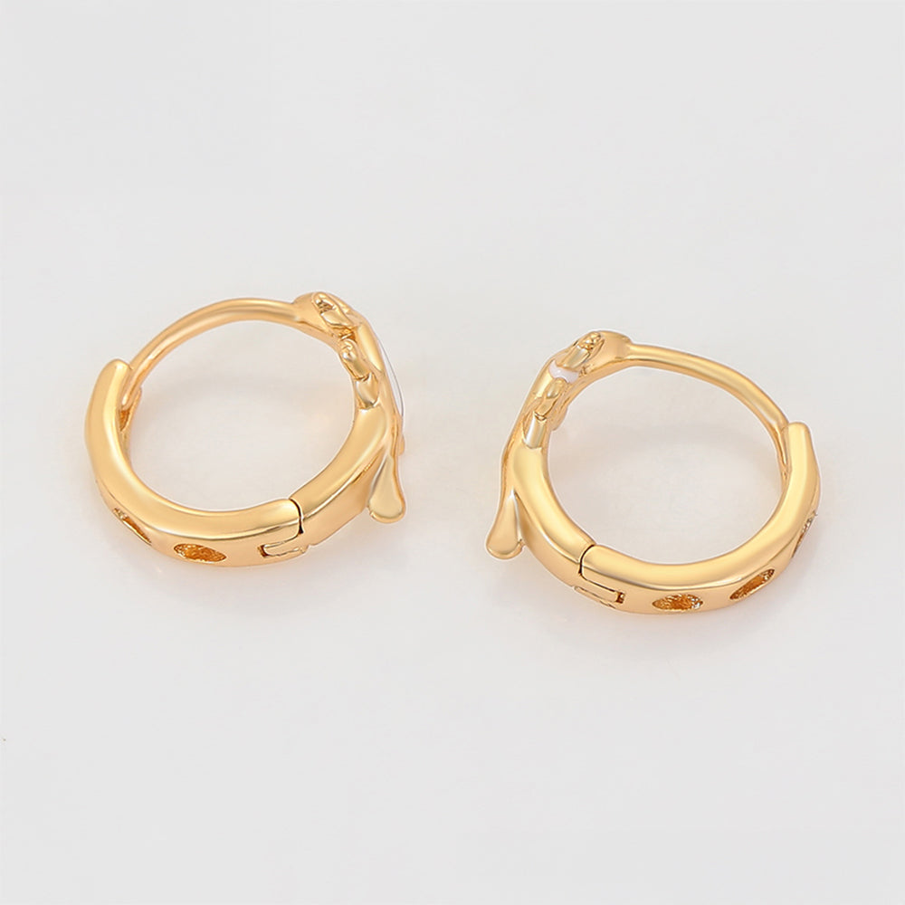 Pozlátené Zliatinové Náušnice s Bielym Emporia® Krištáľom 3 