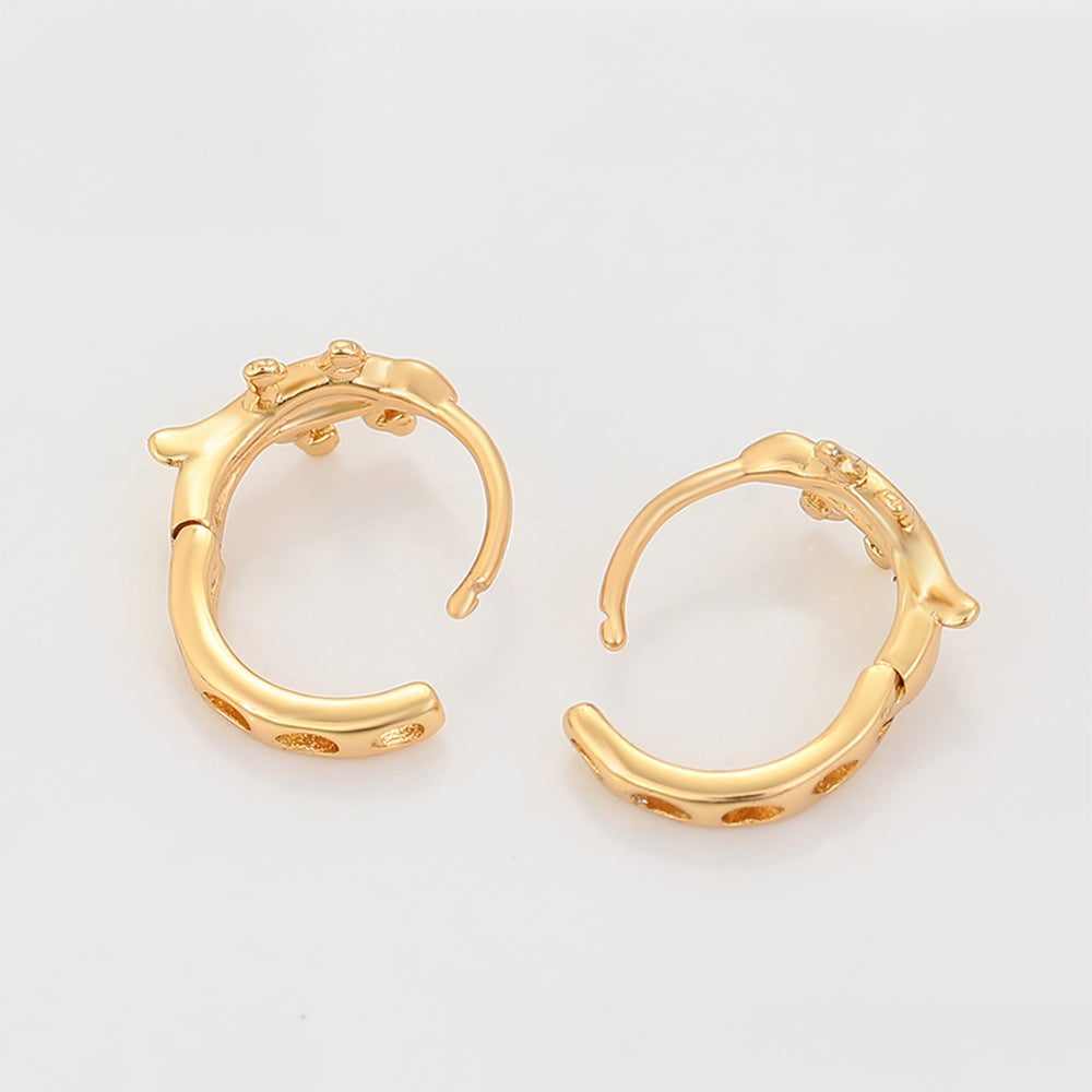 Pozlátené Zliatinové Náušnice s Bielym Emporia® Krištáľom