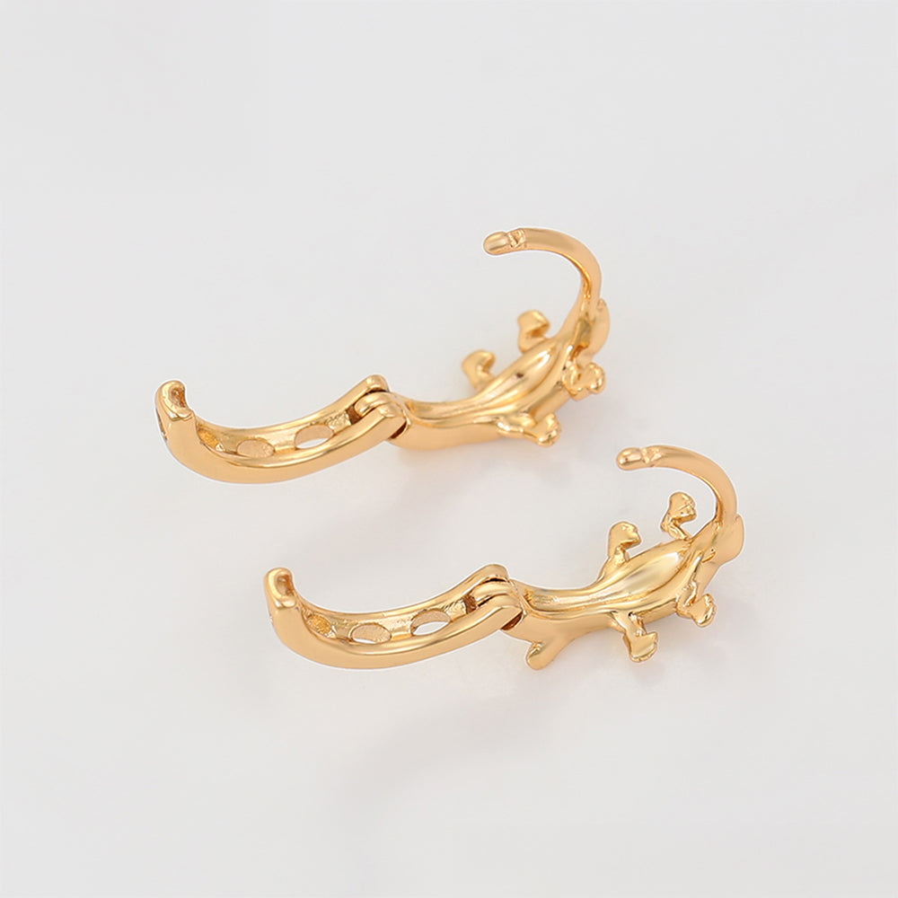 Pozlátené Zliatinové Náušnice s Bielym Emporia® Krištáľom