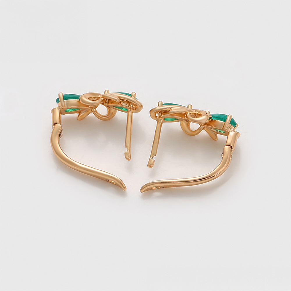 Pozlátené Zliatinové Náušnice s so Zeleným Emporia® Krištáľom 3 