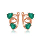 Pozlátené Zliatinové Náušnice s so Zeleným Emporia® Krištáľom