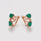 Pozlátené Zliatinové Náušnice s so Zeleným Emporia® Krištáľom