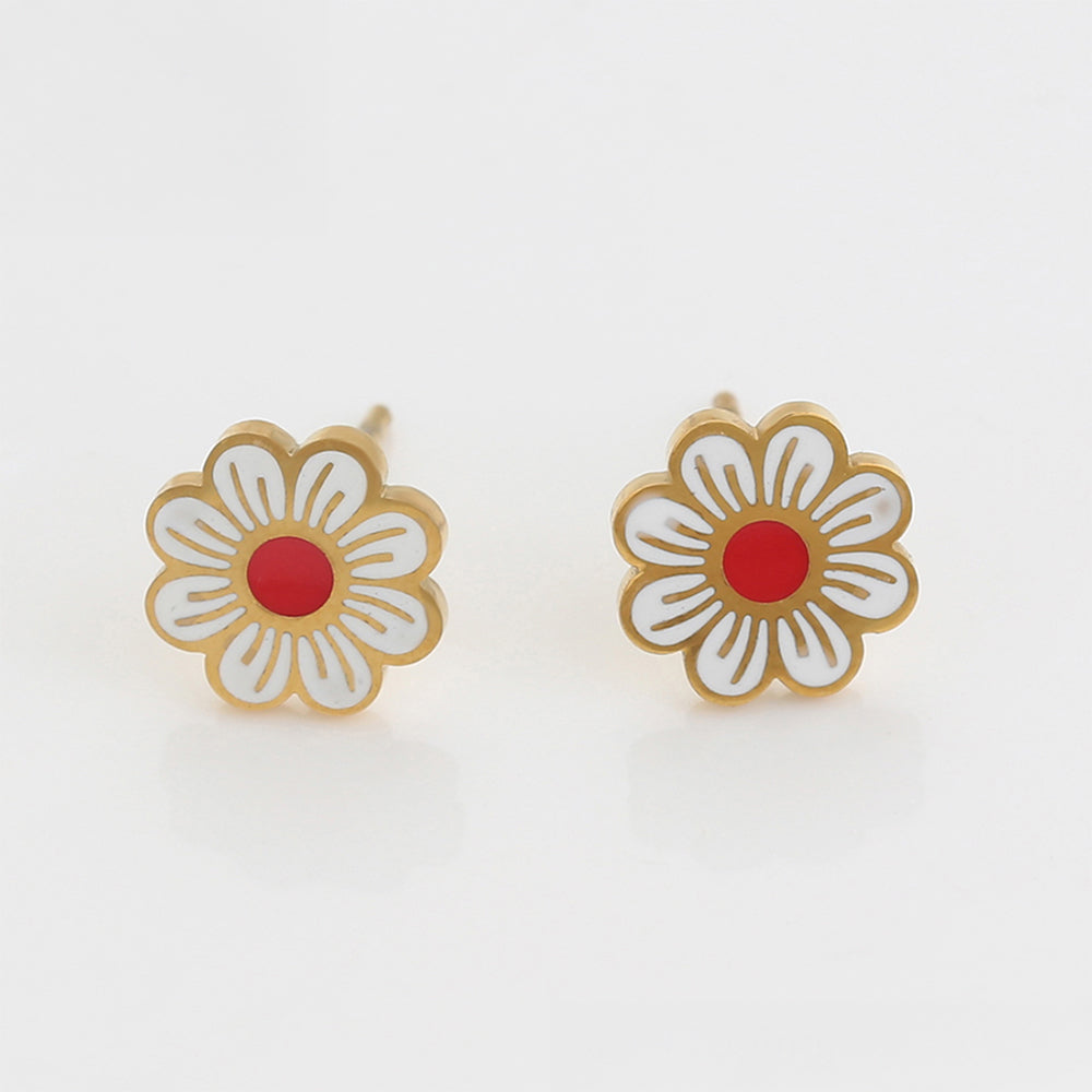 Pozlátené Zliatinové Náušnice s so Smaltom