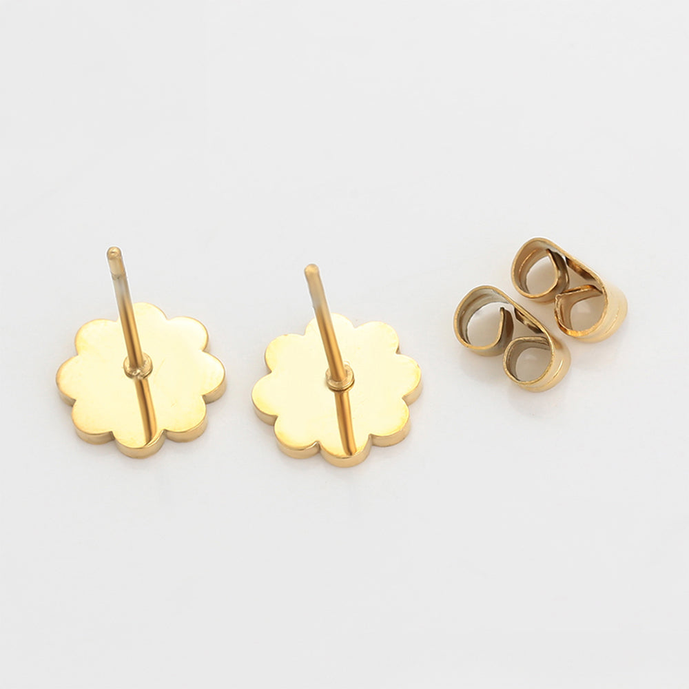 Pozlátené Zliatinové Náušnice s so Smaltom 6 