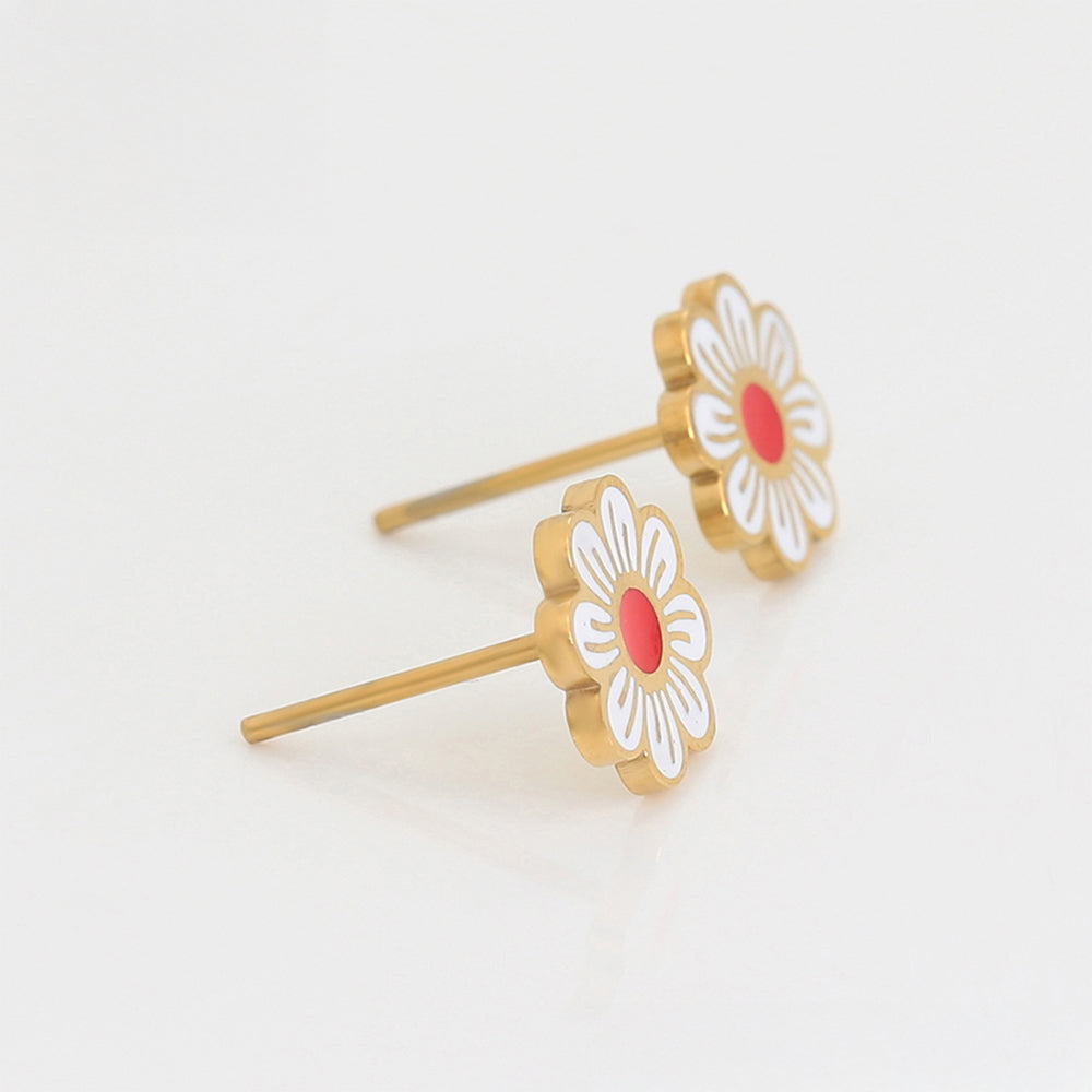 Pozlátené Zliatinové Náušnice s so Smaltom