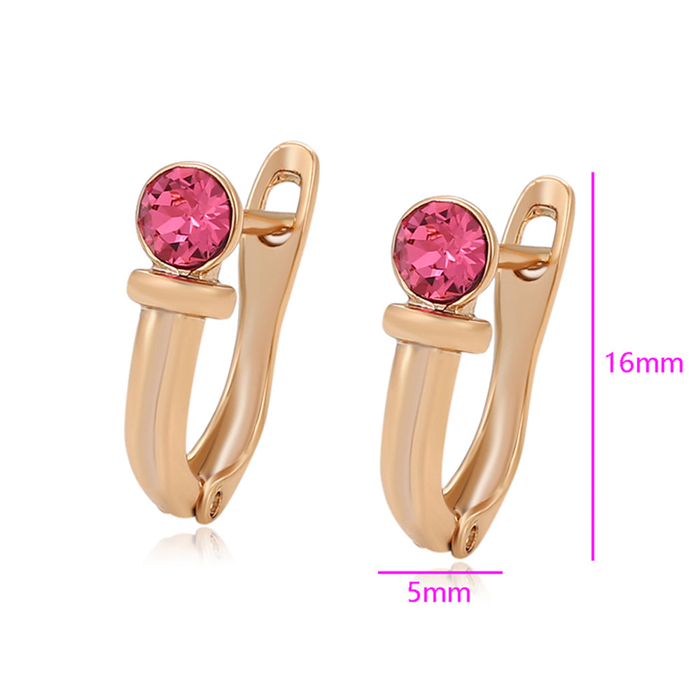 Pozlátené Zliatinové Náušnice s Ružovým Emporia® Krištáľom