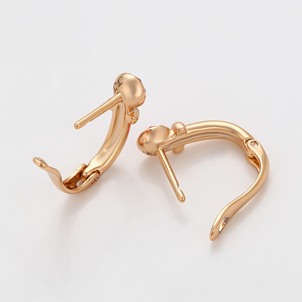 Pozlátené Zliatinové Náušnice s Ružovým Emporia® Krištáľom 4 