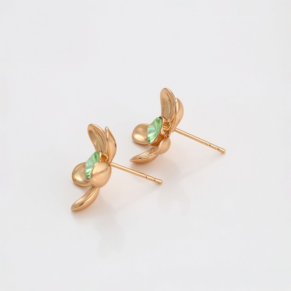 Pozlátené Zliatinové Náušnice s Modrým Emporia® Krištáľom 4 