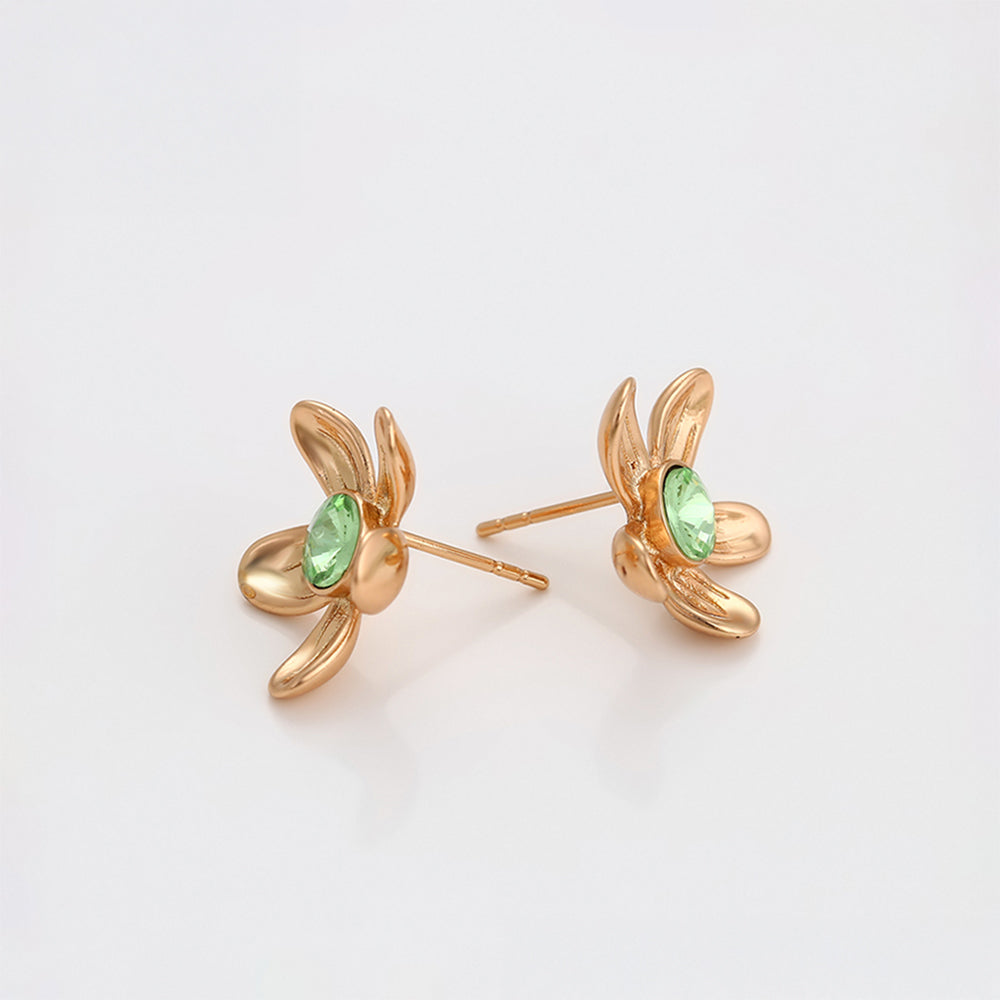 Pozlátené Zliatinové Náušnice s Modrým Emporia® Krištáľom 5 