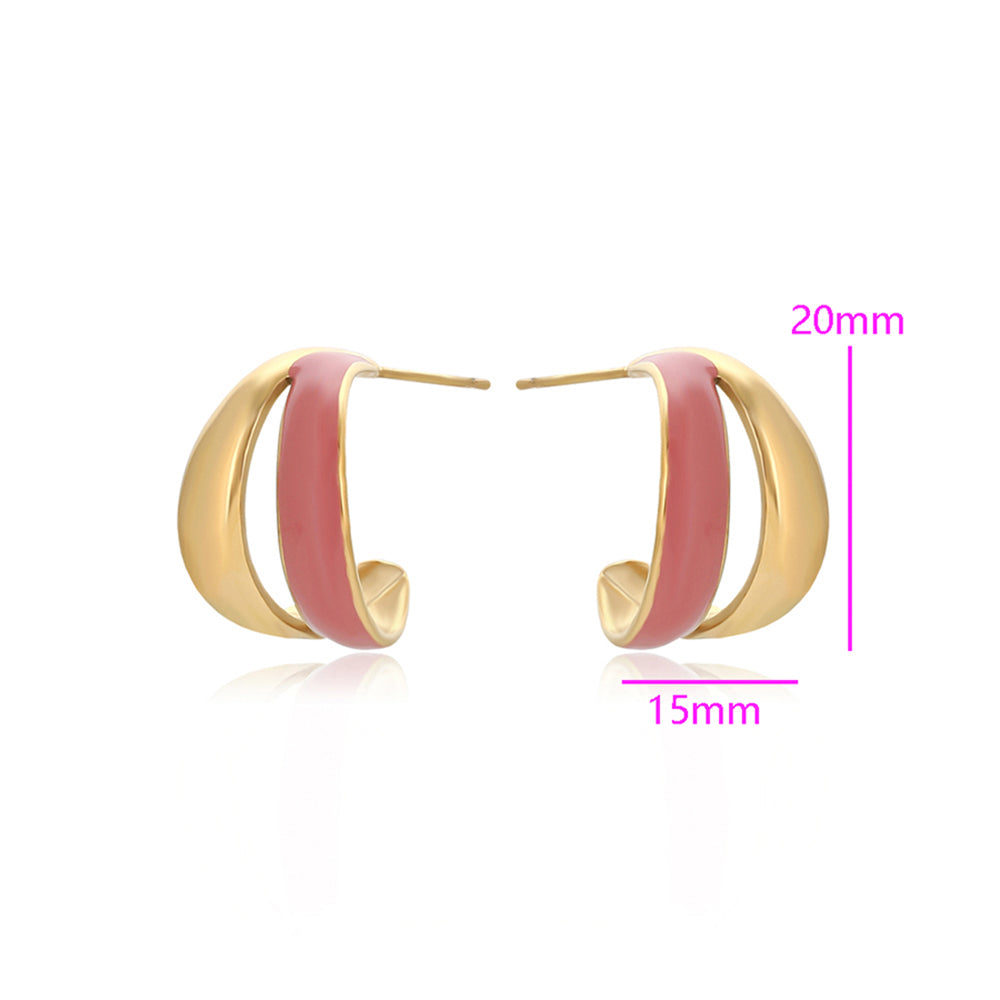 Pozlátené Zliatinové Náušnice s so Smaltom 2 