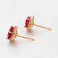 Pozlátené Zliatinové Náušnice s Červeným Emporia® Krištáľom a Bielym Emporia® Krištáľom