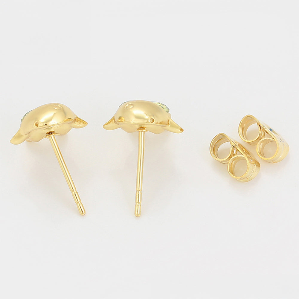 Pozlátené Zliatinové Náušnice s so Zeleným Emporia® Krištáľom 4 