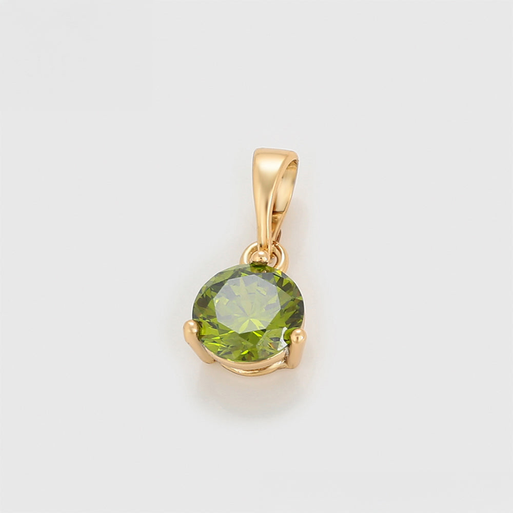 Pozlátený Zliatinový Prívesok s so Zeleným Emporia® Krištáľom 3 