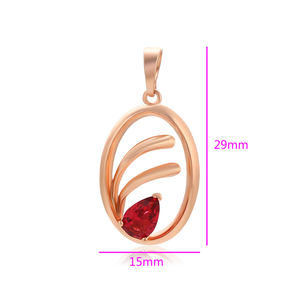 Pozlátený Zliatinový Prívesok s Červeným Emporia® Krištáľom 2 