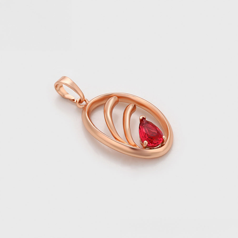 Pozlátený Zliatinový Prívesok s Červeným Emporia® Krištáľom 4 