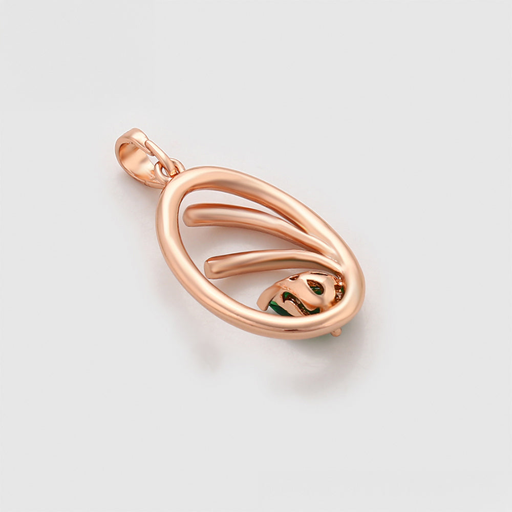 Pozlátený Zliatinový Prívesok s so Zeleným Emporia® Krištáľom 7 