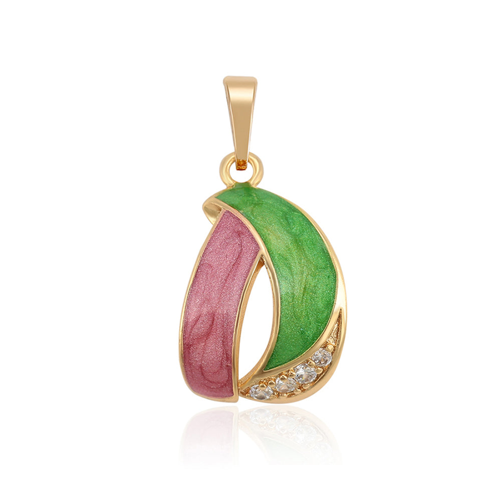 Pozlátený Zliatinový Prívesok s so Smaltom a Bielym Emporia® Krištáľom 1 