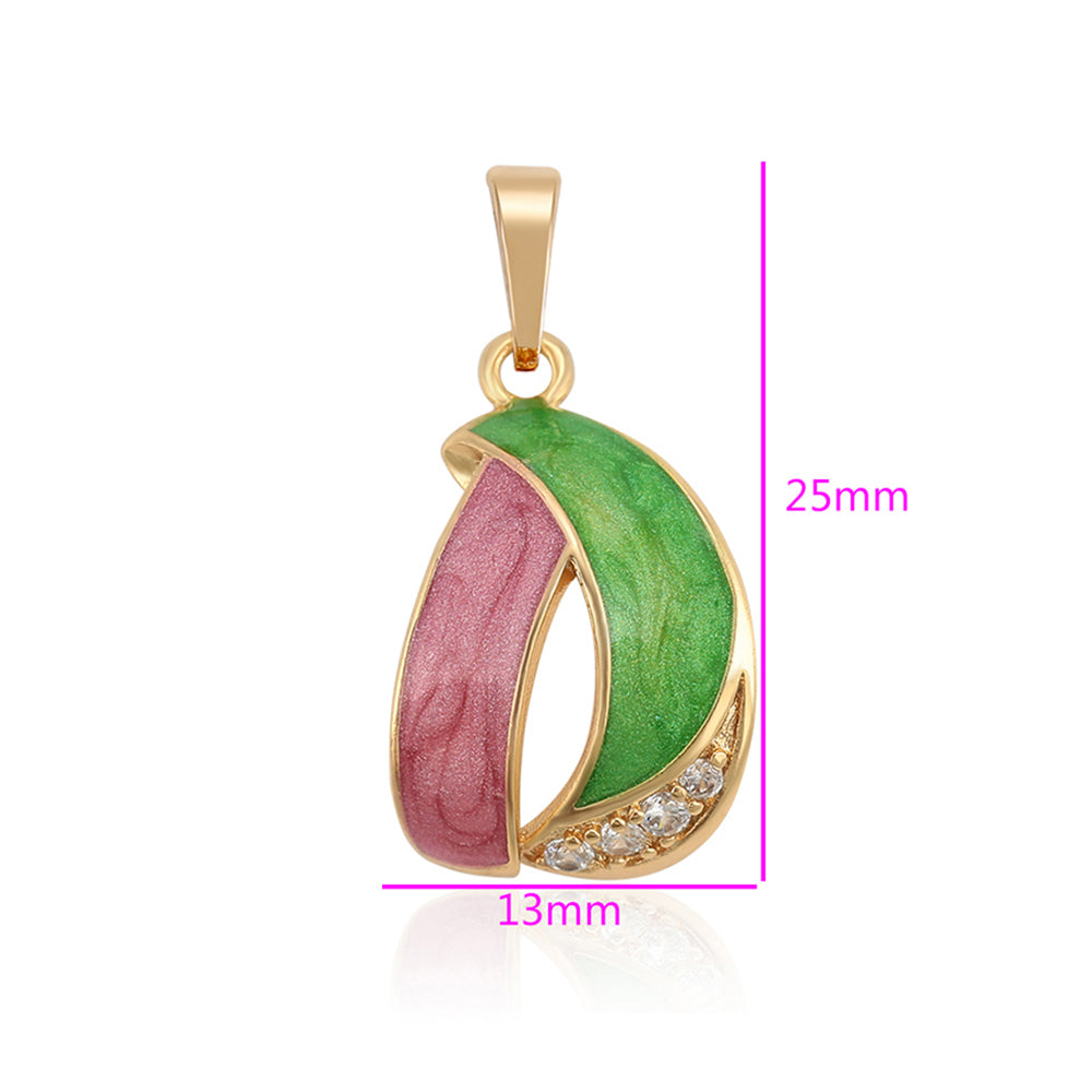 Pozlátený Zliatinový Prívesok s so Smaltom a Bielym Emporia® Krištáľom 2 