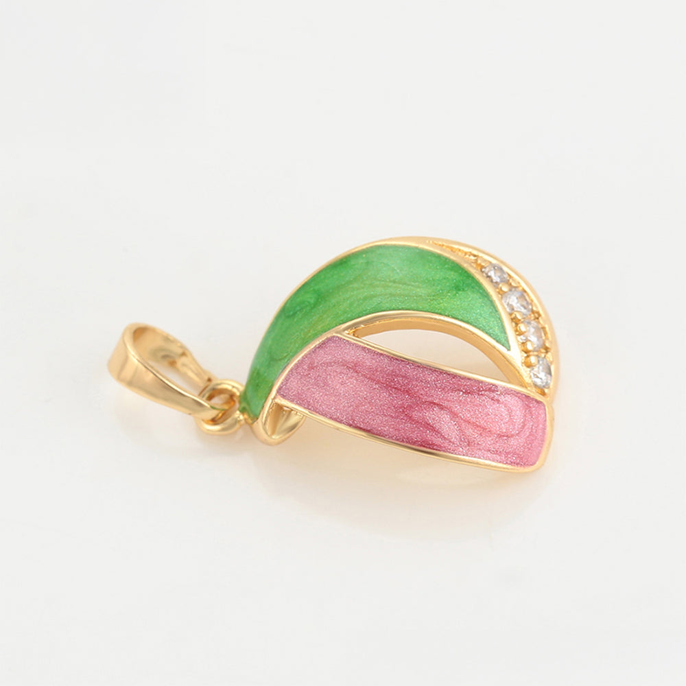 Pozlátený Zliatinový Prívesok s so Smaltom a Bielym Emporia® Krištáľom