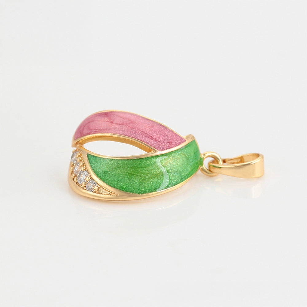 Pozlátený Zliatinový Prívesok s so Smaltom a Bielym Emporia® Krištáľom 6 