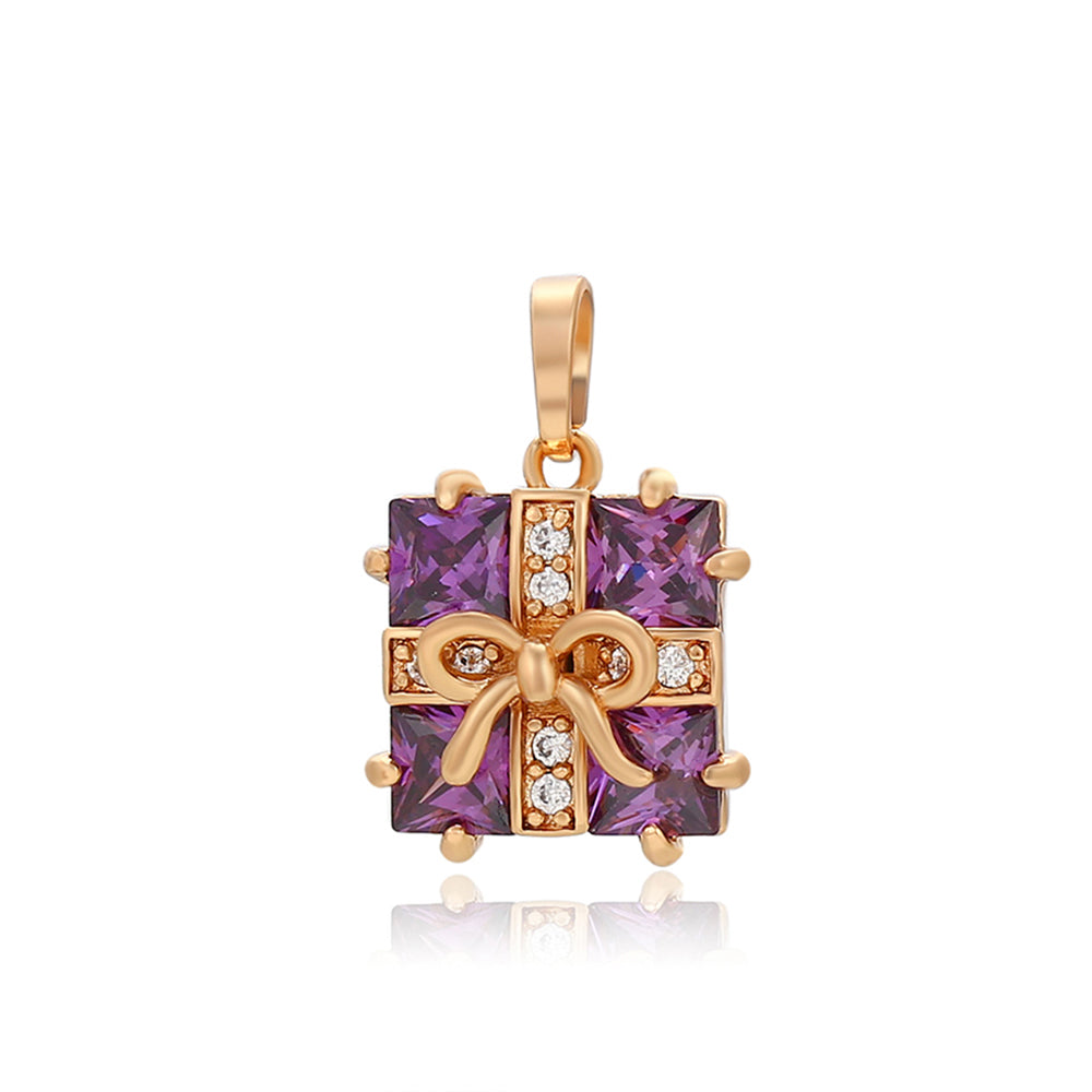 Pozlátený Zliatinový Prívesok s Fialovým Emporia® Krištáľom 1 