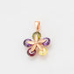 Pozlátený Zliatinový Prívesok s so Zeleným Emporia® Krištáľom a Fialovým Emporia® Krištáľom