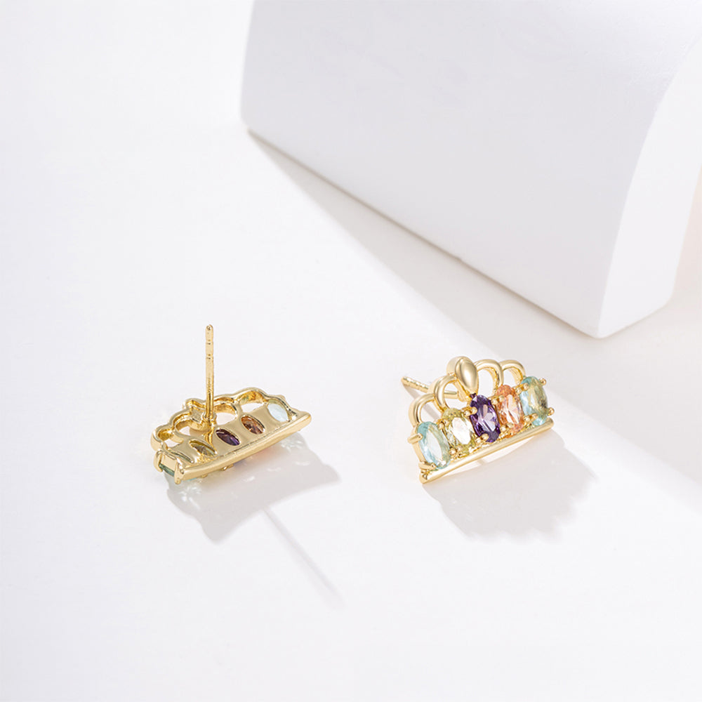 Pozlátené Zliatinové Sada s Fialovým Emporia® Krištáľom a so Žltým Emporia® Krištáľom ( Náušnice+Prívesok )